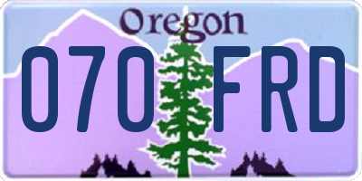 OR license plate 070FRD