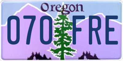 OR license plate 070FRE