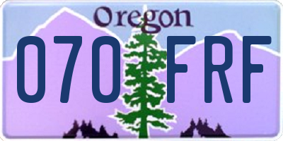 OR license plate 070FRF