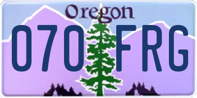 OR license plate 070FRG