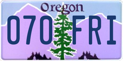 OR license plate 070FRI