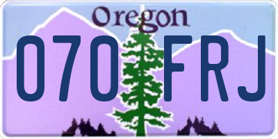 OR license plate 070FRJ