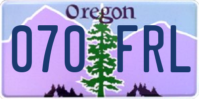 OR license plate 070FRL