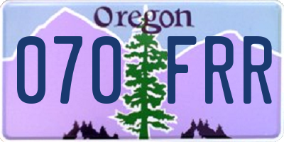 OR license plate 070FRR