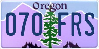 OR license plate 070FRS