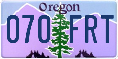 OR license plate 070FRT