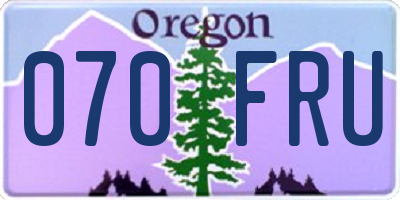 OR license plate 070FRU