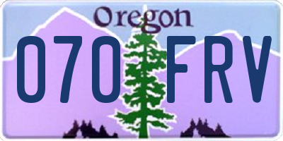 OR license plate 070FRV