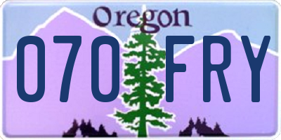 OR license plate 070FRY