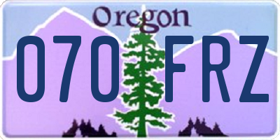 OR license plate 070FRZ