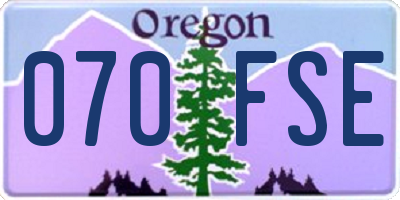 OR license plate 070FSE