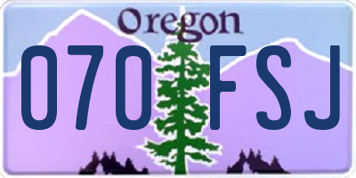 OR license plate 070FSJ