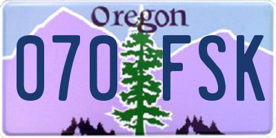 OR license plate 070FSK