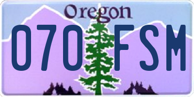 OR license plate 070FSM