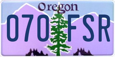 OR license plate 070FSR