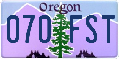 OR license plate 070FST