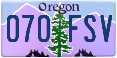 OR license plate 070FSV
