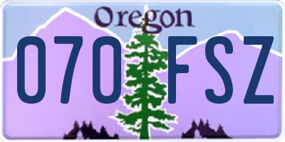 OR license plate 070FSZ