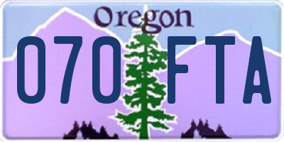 OR license plate 070FTA
