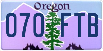 OR license plate 070FTB