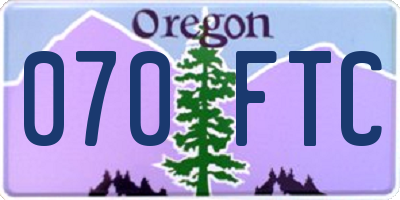 OR license plate 070FTC