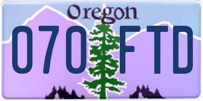 OR license plate 070FTD