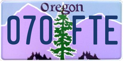 OR license plate 070FTE
