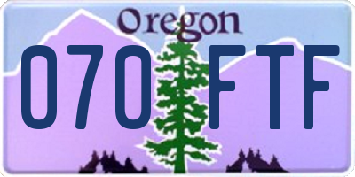OR license plate 070FTF
