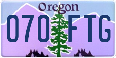 OR license plate 070FTG