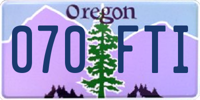 OR license plate 070FTI