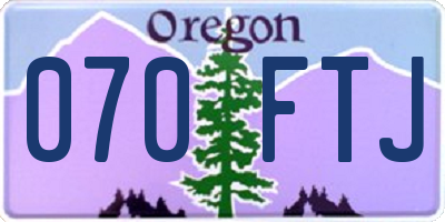 OR license plate 070FTJ
