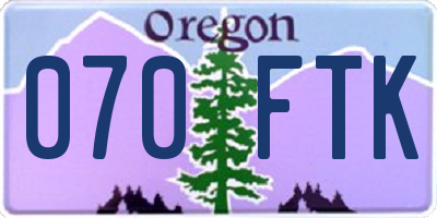 OR license plate 070FTK