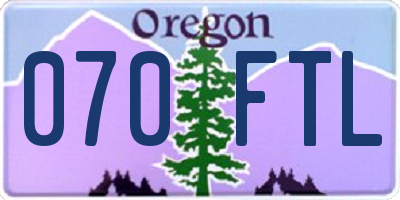 OR license plate 070FTL