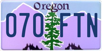 OR license plate 070FTN