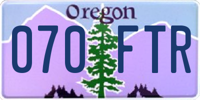 OR license plate 070FTR