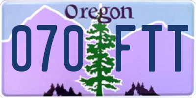 OR license plate 070FTT