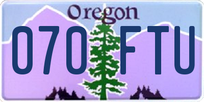 OR license plate 070FTU