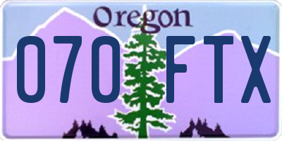 OR license plate 070FTX