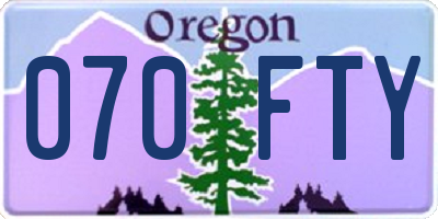 OR license plate 070FTY