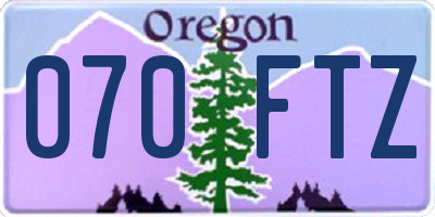 OR license plate 070FTZ