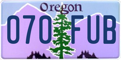 OR license plate 070FUB