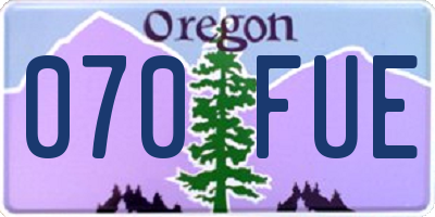 OR license plate 070FUE