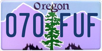 OR license plate 070FUF