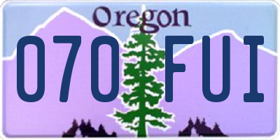 OR license plate 070FUI