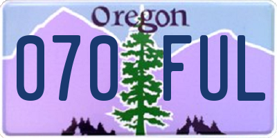 OR license plate 070FUL