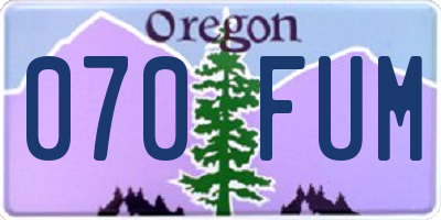 OR license plate 070FUM
