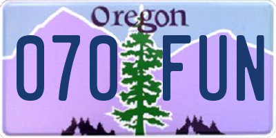 OR license plate 070FUN
