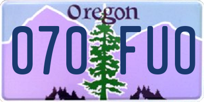 OR license plate 070FUO