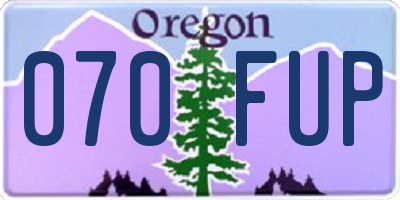 OR license plate 070FUP