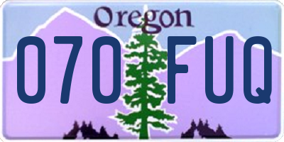 OR license plate 070FUQ